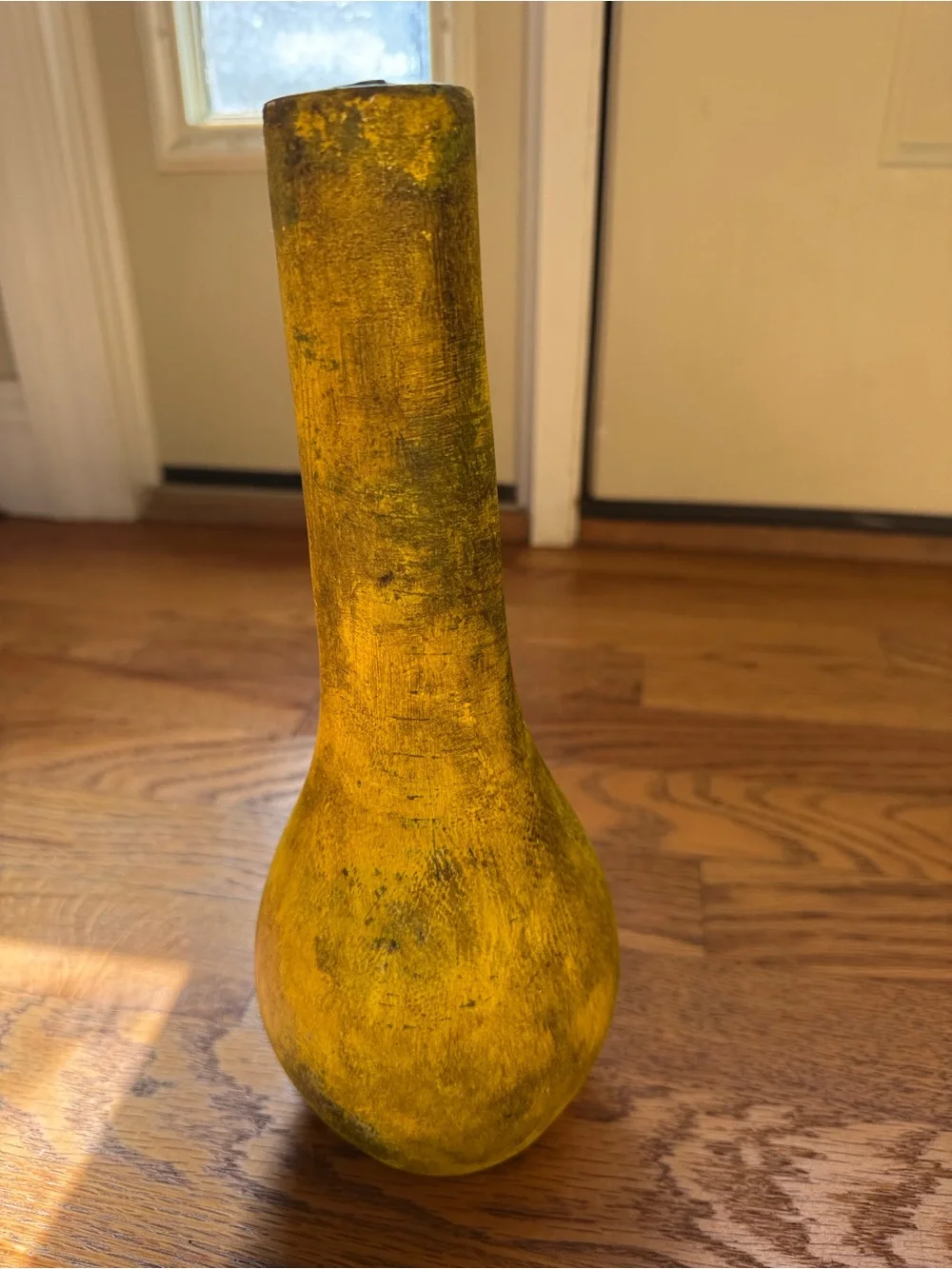 Yellow Decorative Vase - Home Accents, 11 inches tall.